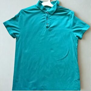 Claiborne Vintage Mens  Turquoise Blue Green Polo Shirt Size Medium